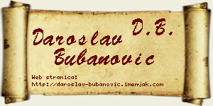 Daroslav Bubanović vizit kartica